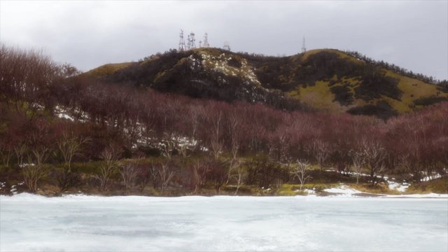 Lake view with distant peak